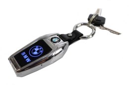 Praktyczna Elektryczna Zapalniczka Plazmowa USB Z Kablem Mikro USB Latarka BRELOK Do Kluczyków Samochodowych BMW SREBRNA