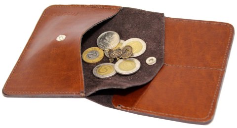 Etui Na Karty Dokumenty PolskaGalanteria Duże BRĄZOWE Skóra Naturalna Pionowe z Miejscem Na Bilon MOTYW GÓRSKI 12 x 9 [cm]