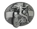 Klamra Bezniklowa Do Paska Sprzączka Pełna Blaszka Z Bolczykiem 40 mm Metalowa Solidna KBOL40/89 Kobieta Na Motocyklu