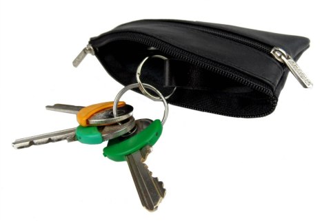 Kluczówka Średnia Dwa Zamki ANDRUS (PL) Skóra Naturalna 12 x 7 x 1 [cm]