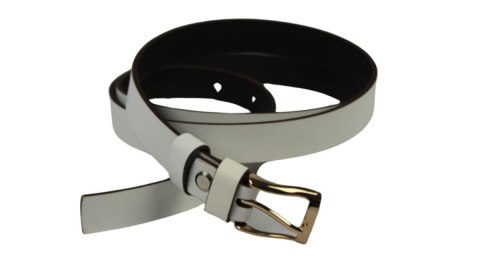 Pasek Damski Skórzany Gładki Arucce (PL) 20 mm Skóra Licowa Złota Klamra KREMOWY z Czekoladową Lamówką Wąski Pasek Damski Skórzany Gładki Arucce (PL) 20 mm Skóra Licowa Złota Klamra KREMOWY z Czekoladową Lamówką Wąski