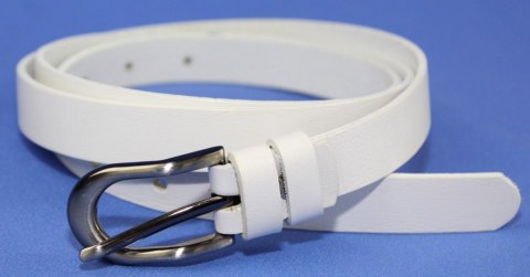 Pasek Damski Skórzany PAS-MAX (PL) 20 mm BIAŁY Wąski K10