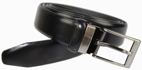 Pasek Męski PAS-MAX (PL) Skórzany ZAOKRĄGLONY Z Połyskiem Gładki Klamra Nowoczesna Skóra Licowa 35 mm CZARNY Pasek Męski PAS-MAX (PL) Skórzany ZAOKRĄGLONY Z Połyskiem Gładki Klamra Nowoczesna Skóra Licowa 35 mm CZARNY