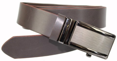 Pasek Męski Skórzany MASSIMO (PL) Skóra Licowa EXTRA 35 mm CZEKOLADOWY Gładki Klamra Samozaciskowa SREBRNA 36 Pasek Męski Skórzany MASSIMO (PL) Skóra Licowa EXTRA 35 mm CZEKOLADOWY Gładki Klamra Samozaciskowa SREBRNA 36