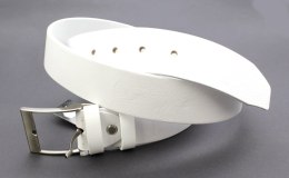 Pasek Męski Skórzany PAS-MAX (PL) Skóra Licowa EXTRA 35 mm BIAŁY Klamra Tradycyjna K10