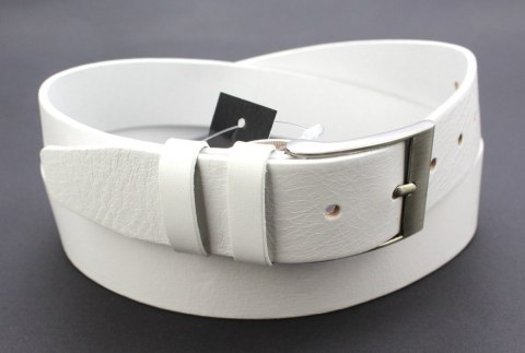 Pasek Męski Skórzany PAS-MAX (PL) Skóra Licowa EXTRA 35 mm BIAŁY Klamra Tradycyjna K10 Pasek Męski Skórzany PAS-MAX (PL) Skóra Licowa EXTRA 35 mm BIAŁY Klamra Tradycyjna K10