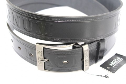 Pasek Skórzany ARUCCE (PL) Tłoczony Napis "MAGNUM" Skóra Licowa EXTRA 40 mm CZARNY Pasek Skórzany ARUCCE (PL) Tłoczony Napis "MAGNUM" Skóra Licowa EXTRA 40 mm CZARNY
