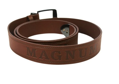Pasek Skórzany Arucce (PL) Tłoczony Napis "MAGNUM" Z METALOWĄ KOŃCÓWKĄ Skóra Naturalana EXTRA 40 mm BRĄZOWY Pasek Skórzany Arucce (PL) Tłoczony Napis "MAGNUM" Z METALOWĄ KOŃCÓWKĄ Skóra Naturalana EXTRA 40 mm BRĄZOWY
