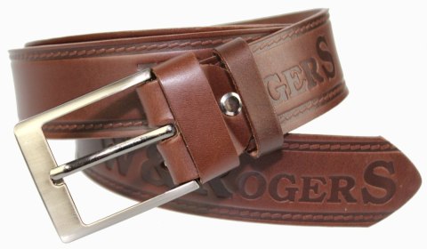 Pasek Skórzany Arucce (PL) Tłoczony Napis "W&ROGERS" Skóra Naturalna EXTRA 40 mm CZEKOLADOWY Pasek Skórzany Arucce (PL) Tłoczony Napis "W&ROGERS" Skóra Naturalna EXTRA 40 mm CZEKOLADOWY