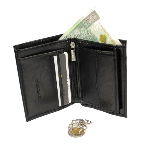 Płaski Portfel Etui Andrus (PL) Skóra Naturalna Pionowe Dwie Części Z Miejscem Na Gotówkę Pionowy Suwak 11 x 9 x 2 [cm] 