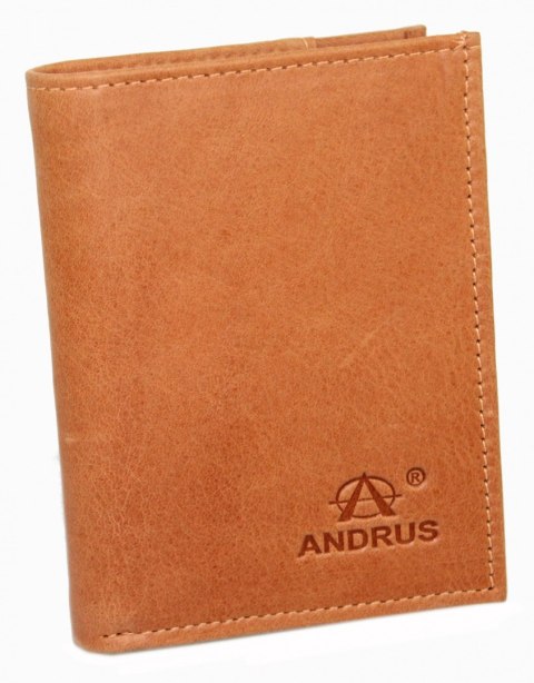 Płaski Portfel Etui Andrus (PL) Skóra Naturalna Pionowe Dwie Części Z Miejscem Na Gotówkę Pionowy Suwak 11 x 9 x 2 [cm] 