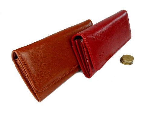 Portfel Damski ANDRUS (PL) Długi Max Klamra Skóra Naturalna Licowa RIFD 19,5 x 10 x 3,5 [cm]