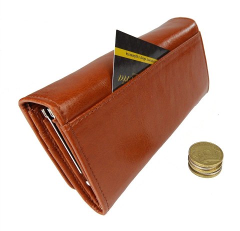 Portfel Damski ANDRUS (PL) Długi Max Klamra Skóra Naturalna Licowa RIFD 19,5 x 10 x 3,5 [cm]