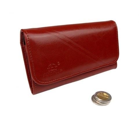 Portfel Damski ANDRUS (PL) Długi Max Klamra Skóra Naturalna Licowa RIFD 19,5 x 10 x 3,5 [cm]