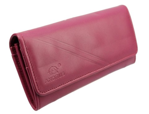 Portfel Damski ANDRUS (PL) Długi Max Klamra Skóra Naturalna Licowa RIFD 19,5 x 10 x 3,5 [cm]