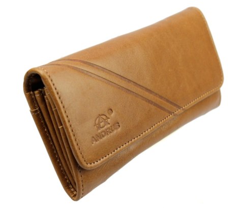 Portfel Damski ANDRUS (PL) Długi Max Klamra Skóra Naturalna Licowa RIFD 19,5 x 10 x 3,5 [cm]