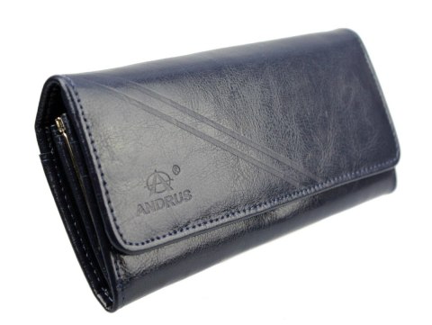 Portfel Damski ANDRUS (PL) Długi Max Klamra Skóra Naturalna Licowa RIFD 19,5 x 10 x 3,5 [cm]