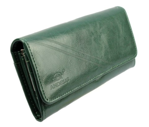 Portfel Damski ANDRUS (PL) Długi Max Klamra Skóra Naturalna Licowa RIFD 19,5 x 10 x 3,5 [cm]