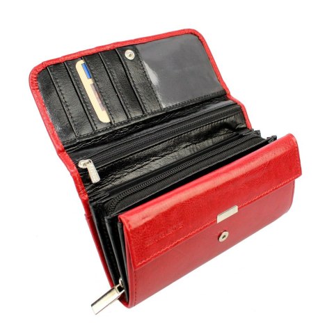 Portfel Damski ANDRUS (PL) Długi Max Na Suwak Skóra Naturalna Licowa Bardzo Wygodny I Wytrzymały RFID 17 x 9 x 4 [cm]