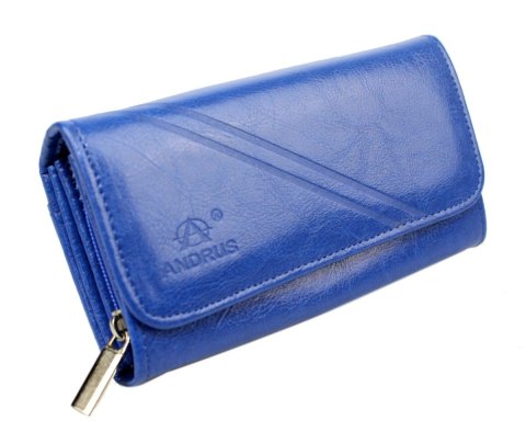 Portfel Damski ANDRUS (PL) Długi Max Na Suwak Skóra Naturalna Licowa Bardzo Wygodny I Wytrzymały RFID 17 x 9 x 4 [cm]