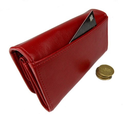 Portfel Damski ANDRUS (PL) Długi Suwak Płaski Skóra Naturalna RIFD 16,5 x 9,5 x 3,5 [cm]