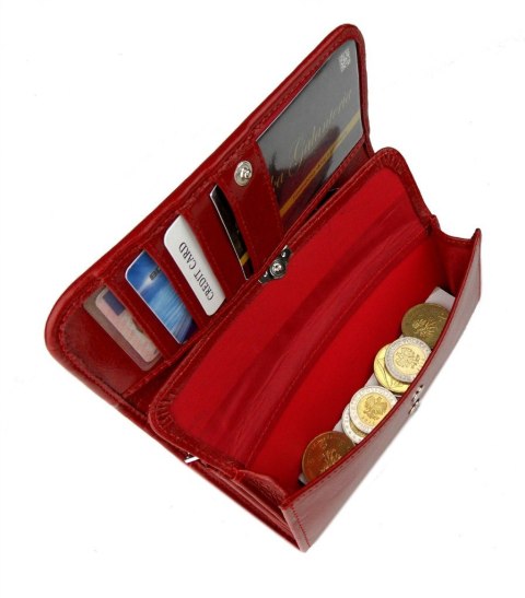 Portfel Damski ANDRUS (PL) Długi Suwak Płaski Skóra Naturalna RIFD 16,5 x 9,5 x 3,5 [cm]