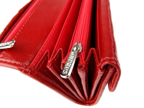 Portfel Damski ANDRUS (PL) Długi Suwak Płaski Skóra Naturalna RIFD 16,5 x 9,5 x 3,5 [cm]