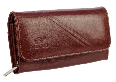 Portfel Damski ANDRUS (PL) Długi Suwak Płaski Skóra Naturalna RIFD 16,5 x 9,5 x 3,5 [cm]