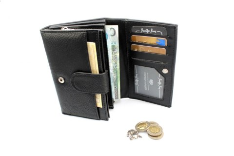 Portfel Damski E-Skóra Duży Z Teksturą JENNIFER JONES Z Suwakiem 1103-7 15,5 x 10 x 3  [cm]