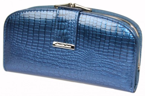 Portfel Damski Skóra Naturalna JENNIFER JONES Duży Z Klamrą Piórnik Lakierowany JJ5277-2 RFID 16,5 x 9 x 3 [cm]