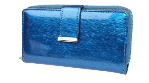 Portfel Damski Skóra Naturalna JENNIFER JONES Duży Z Suwakiem Piórnik Lakierowany JJ5280-2 16,5 x 9 x 3 [cm]