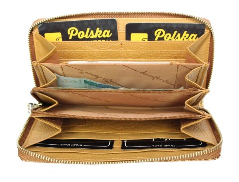 Portfel Damski Skóra Naturalna Lakierowana JENNIFER JONES Duży Z Metalowym Suwakiem Piórnik JJ5247-2 19,5 x 10,5 x 2,5 [cm]