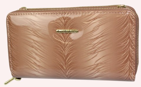 Portfel Damski Skóra Naturalna Lakierowana JENNIFER JONES Duży Z Metalowym Suwakiem Torebka - Piórnik JJ5276-2 20 x 12 [cm]