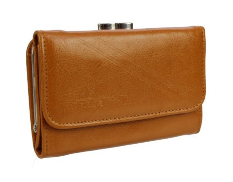 Portfel Damski Skórzany ANDRUS (PL) 14 cm Klamra Skóra Naturalna RIFD 13 x 10 x 3  [cm]