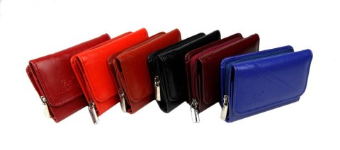 Portfel Damski Skórzany ANDRUS (PL) Skóra Licowa Suwak RIFD 12 x 9 x 3 [cm]