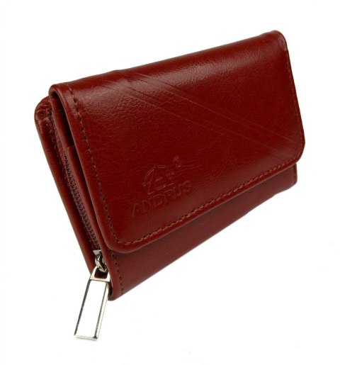 Portfel Damski Skórzany ANDRUS (PL) Skóra Licowa Suwak RIFD 12 x 9 x 3 [cm]