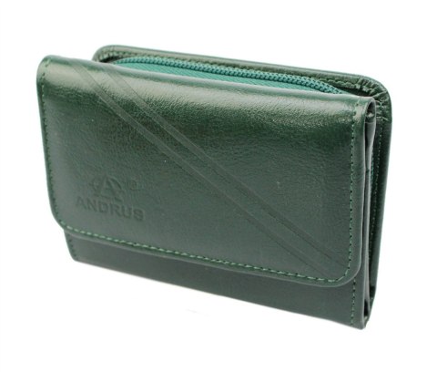 Portfel Damski Skórzany ANDRUS (PL) Skóra Licowa Suwak RIFD 12 x 9 x 3 [cm]