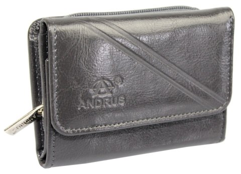 Portfel Damski Skórzany ANDRUS (PL) Skóra Licowa Suwak RIFD 12 x 9 x 3 [cm]