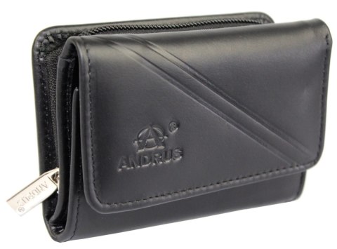 Portfel Damski Skórzany ANDRUS (PL) Skóra Licowa Suwak RIFD 12 x 9 x 3 [cm]