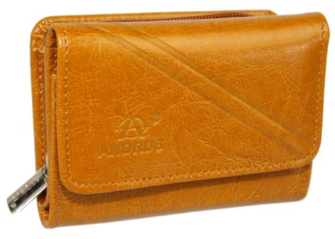 Portfel Damski Skórzany ANDRUS (PL) Skóra Licowa Suwak RIFD 12 x 9 x 3 [cm]