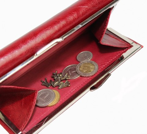 Portfel Damski Skórzany ELKOR (PL) 17 cm Skóra Naturalna Licowa Długi Klamra Na Zewnątrz EL059 17 x 9 x 3 [cm]