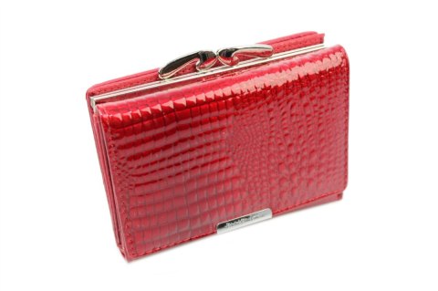 Portfel Damski Skórzany JENNIFER JONES 12 cm Klamra I Klapka Skóra Naturalna Lakierowany JJ5243 12 x 9,5 x 2 [cm]