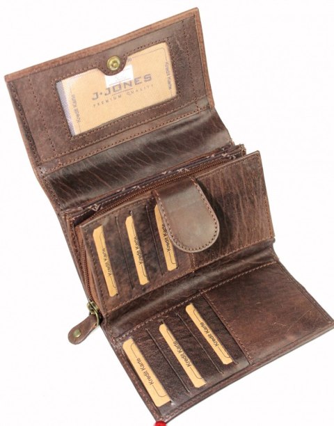 Portfel Damski Skórzany JENNIFER JONES Skóra Licowa Duży Z Suwakiem 5686 15,5 x 9 x 3 [cm]