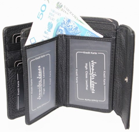 Portfel Damski Skórzany Jennifer Jones Skóra Licowa Średni Z Suwakiem Na Zewnątrz 5299 14 x 10 x 3 [cm]