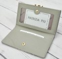 Portfel Damski Skórzany PATRIZIA 14 cm Klamra i Klapka SN-108 SZARO-POMARAŃCZOWY RFID 14 x 9 x 4 [cm]