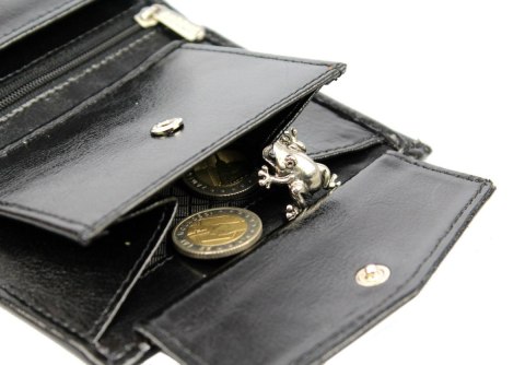 Portfel Męski ANDRUS (PL) Skóra Licowa Pionowy Bez Zapięcia Jedno Skrzydełko Kieszeń Na Bilon RIFD 13 x 10 x 2,5 [cm]