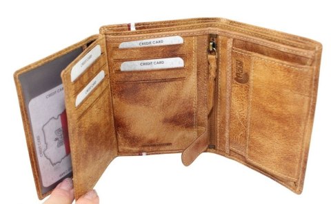 Portfel Męski Rovicky (PL) Skóra Licowa Pionowy Bez Zapięcia Dwa Skrzydełka N4A/ 1222 RFID ,,GODŁO,, 13 x 10 x 2 [cm]