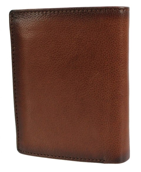 Portfel Męski Skórzany EL FORREST Duży Pionowy Bez Zapięcia Dwa Skrzydełka 859 29 RFID BRĄZOWY 13 x 10 x 2.5 [cm]