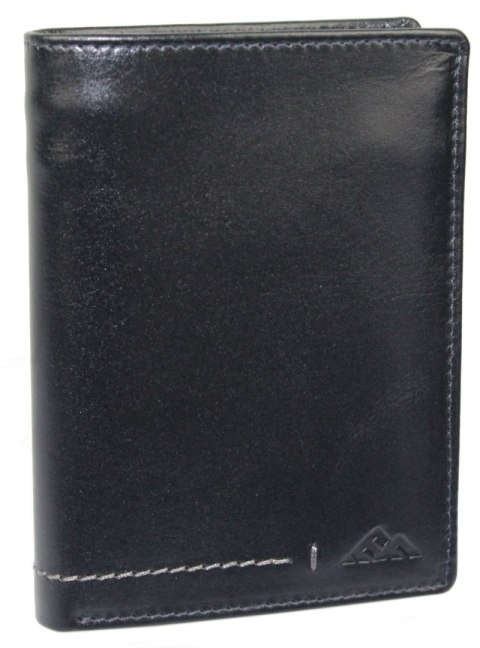 Portfel Męski Skórzany EL FORREST Skóra Bydlęca Duży Pionowy Bez Zapięcia Dwa Skrzydełka RFID CZARNY 896 301 13 x 10 x 3 [cm]