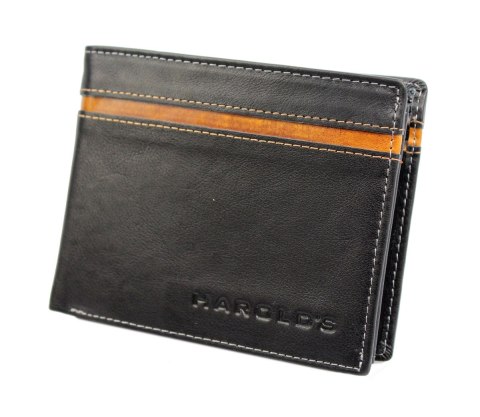 Portfel Męski Skórzany HAROLD`S Skóra Naturalna Duży Poziomy Bez Zapiecia RFID HA5544 12,5 x 10 x 2  [cm]